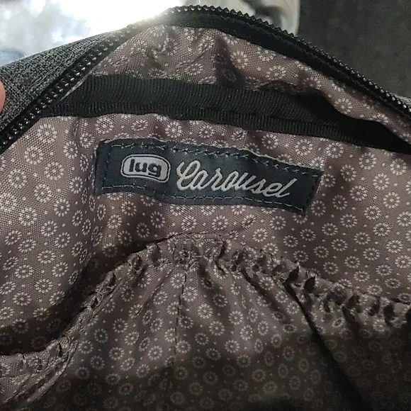 LUG Carousel Dark Gray Crossbody Bag 9.5" L × 5.5" H × 2" W Multiple pockets - Picture 4 of 8